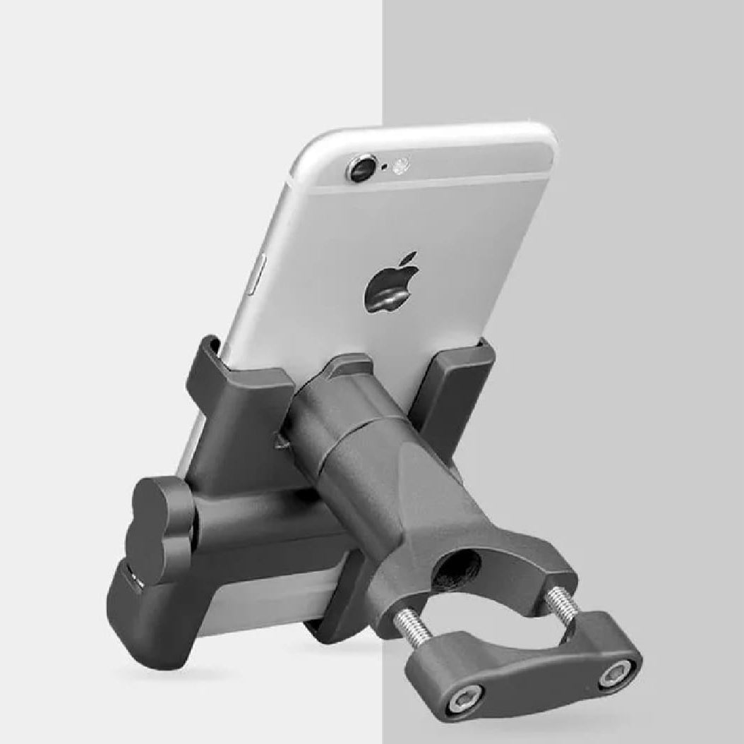 Aluminum Alloy Bike & Motorcycle Handlebar Phone Holder | Universal Mobile Stand Mount Bracket (Metal Body)