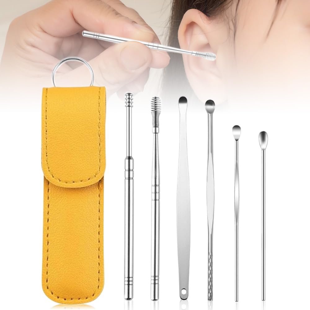 Ear Cleaning Kit with Pu Leather Case (pack of 2 buy 1 get 1 free )