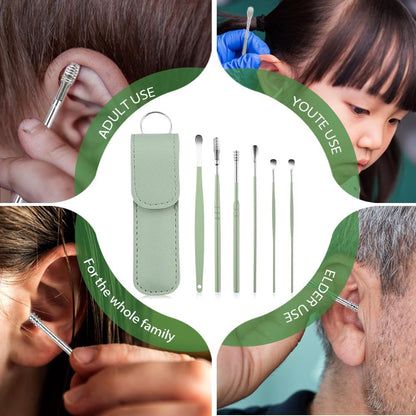 Ear Cleaning Kit with Pu Leather Case (pack of 2 buy 1 get 1 free )