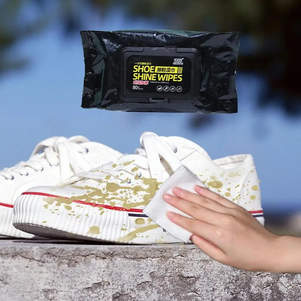 Shoe Wipes | 80 Pcs Instant Cleaner | Quick Dirt & Stain clean