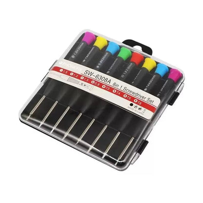 Screwdriver Set 8 in 1 SW‑6308A | Mobile Repairing Kit | Torx, Star, Cross & Slotted Screwdrivers