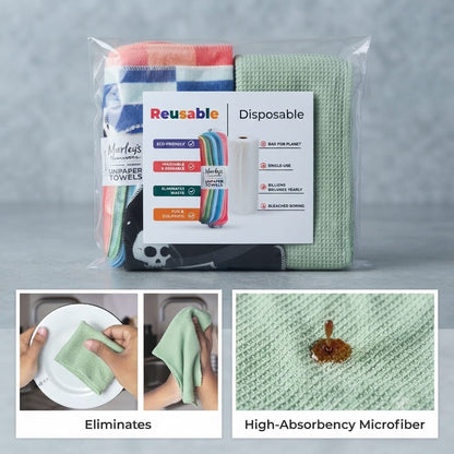 Pack of 6 - Kitchen Reusable UNpaper Towels