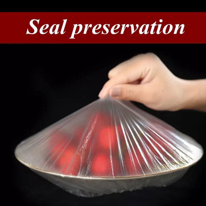 Set of 100 Plastic Stretchable Bowl Covers